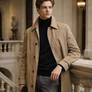 Riccardo Fazzi Italy Beige Trench Coat EU 46 Classic Overcoat